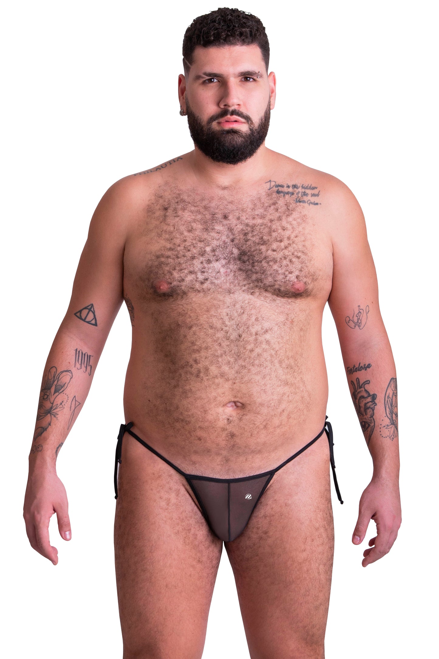 BIKINI EN MESH CON AMARRE IE3006 - NEGRO - Innerlikeuw